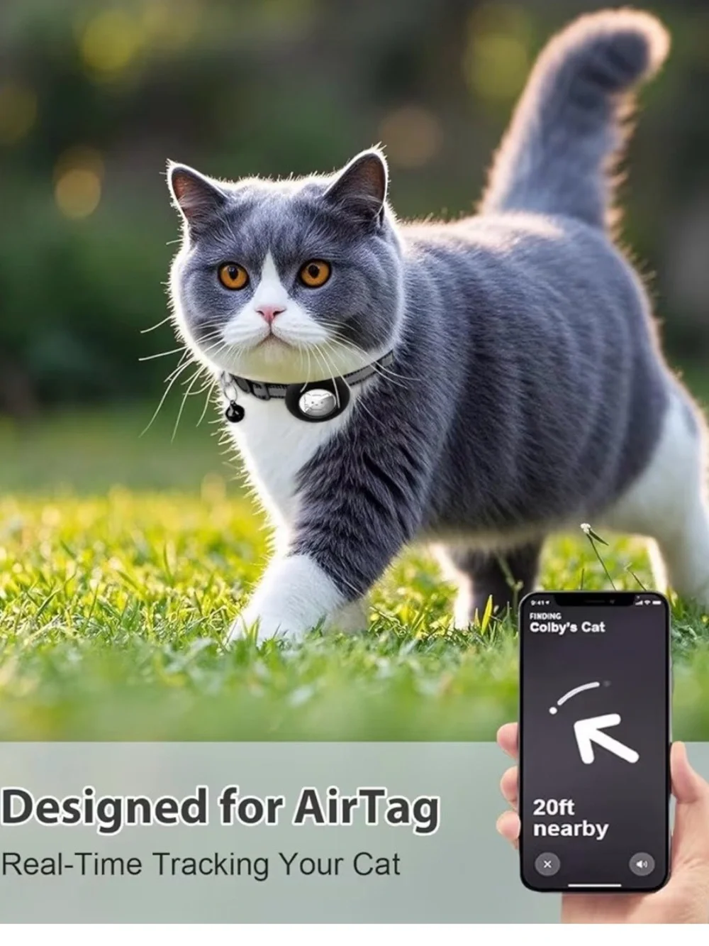 Joytale Reflective AirTag Cat/ Dog Collar (tracker not included) 2 sets